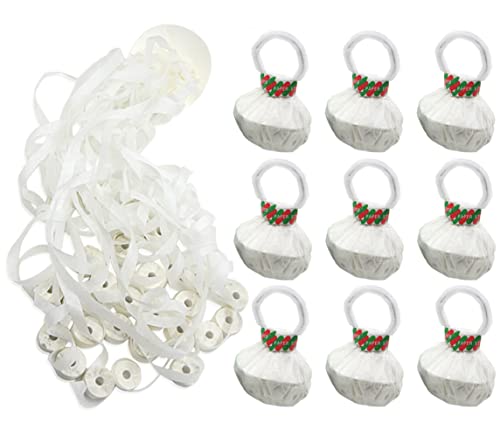 Paquete de 10 serpentinas de mano sin ensuciar, confeti, galletas de papel blancas sin ensuciar, para bodas, celebraciones, graduación, fiestas de cumpleaños