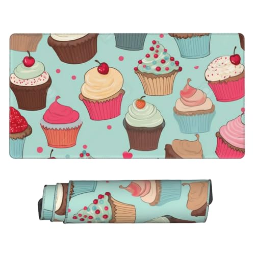 Tapis de souris de jeu extra large cupcake, cadeau déco pour bureau