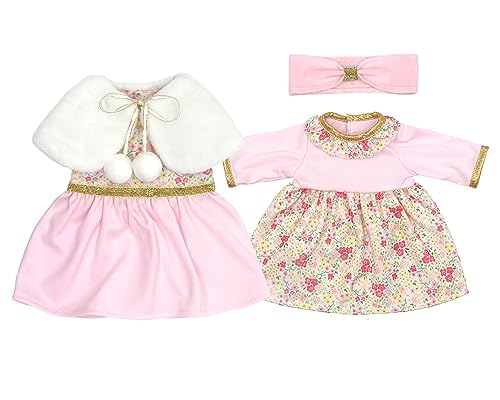 ZWOOS Ropa para Muñecas 35-43 cm, Elegante Vestido de Algodón Compatible con Baby Born, Baby Annabell, Nenuco y Más, Regalos para Niñas y Niños, Paquete de 2