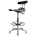 Flash Furniture Bradley Vibrant Black and Chrome Drafting Stool with Tractor Seat