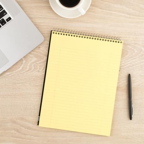 Mead Bloco de notas, espiral superior, papel pautado largo, 70 folhas, 21 x 28 cm, amarelo (MEA59880