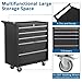 5-Drawer Rolling Tool Chest Cabinet, Tool Storage Organizer Cart with Wheels, Locking System and Drawer Liners, Portable Toolbox for Garage, Workshop, Mechanics, Home, Black