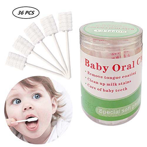 Sopplea Baby Toothbrush, Infant Toothbrush Clean Baby Gums Disposable Tongue Cleaner Gauze Toothbrush