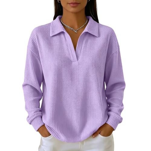 Long Sleeve Tops for Woman Tunic Waffle Knit Lightwieght Cotton Tops - image 1