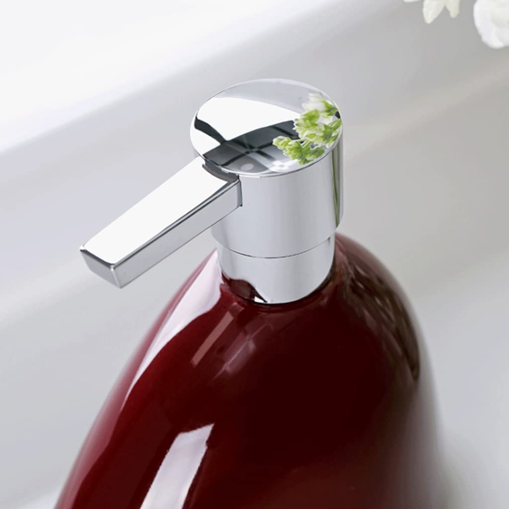 NZPOST Distributore di Sapone Ricaricabile Distributore di Sapone in Ceramica con Pompa Distributore di Sapone Liquido per Le Mani Ricaricabile 450 ml/15. Pompa per Sapone da Bagno (A)