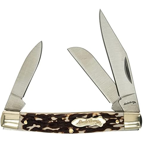 Uncle Henry Next Gen Staglon 834UH Rancher 5.8in Folding Knife with Stainless Steel Clip-Point Blade, Sheepsfoot Blade, Pen Knife, and Staglon Handle for Hunting, Camping and EDC Cover
