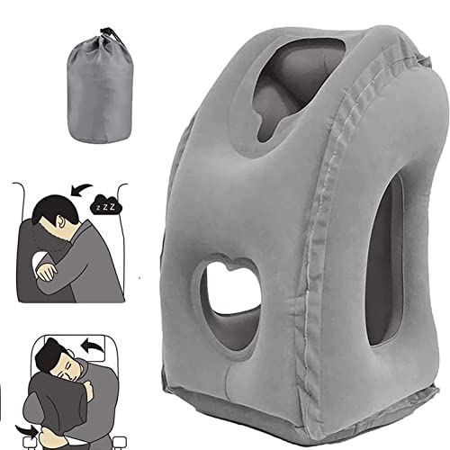 DAWNTREES Inflatable Travel Pillow for Airplane, Neck Air Pillow for Sleeping to Avoid Neck and Shoulder Pain, Comfortably Support Head, Neck and Lumbar, Used for Airplane, Car, Bus and Office