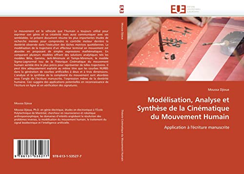 livre Modélisation, analyse et synthèse de la cinématique du mouvement humain