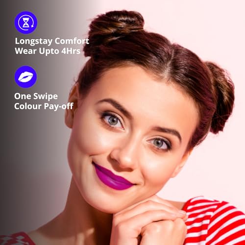 Image of Blue Heaven Get Matte Lipstick | Soft Matte Finish and Lightweight Formula | Intense Pigment | Long-Lasting Lipsticks For Women | 502P | 4gm (Pack of 2)