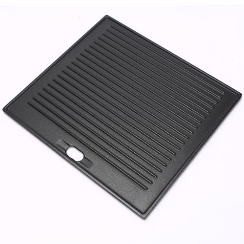 GFTIME Plancha reversible de hierro fundido para parrilla de gas Taino Basic 4+1 6+1, doble cara lisa acanalada, plancha de hierro fundido con drenaje de grasa, accesorio para barbacoa, plancha de