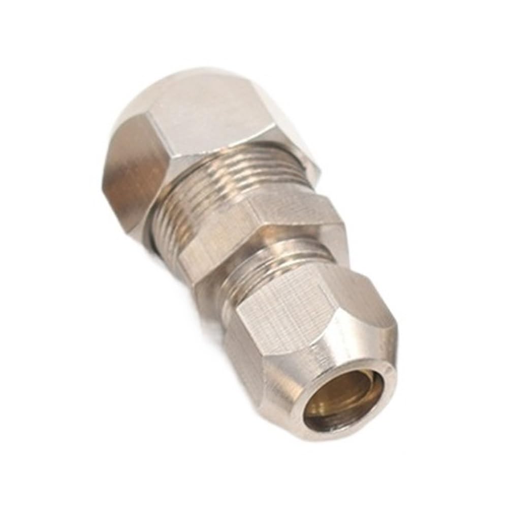 Atjfkywsg One Color Copper Joint Tube Connector With Nut Lock - 4-16Mm Brass Pipe Dual Clamp Set For Secure Fluid Flow(4Mmx4mm)