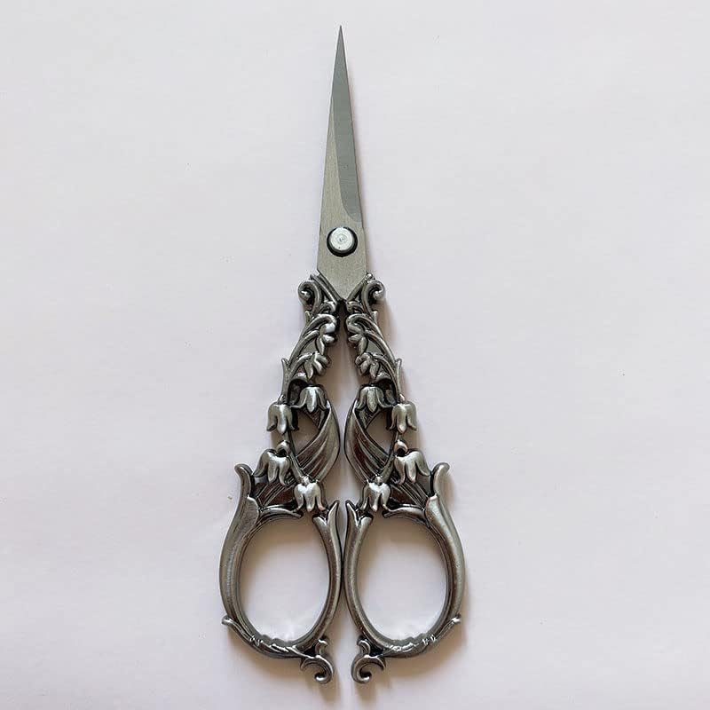 Miniatura 8 de Tijeras de costura de estilo retro floral de 5.9 in, tijeras de costura para bordado, tijeras de sastre retro, tijeras antiguas para herramientas de