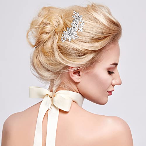 Pagow Crystal Flower Bridal Hair Clips thumb #1