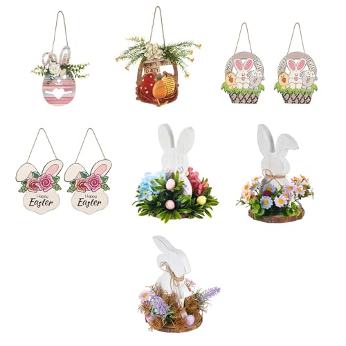 Décoration pour Ferme et centre de table lapin avec fleurs de maison - 5