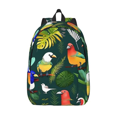 Sac à dos de voyage femme imprimé oiseaux tropicaux et feuilles