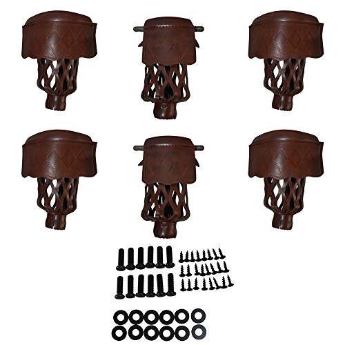 East Eagle PU Leather Pool Table Billiard Table Pockets Diamond Pattern Shield Set Included Screws (Walnut)