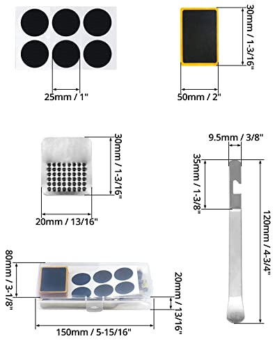 QWORK® Kit Riparazione Bici, Toppe Gomma
