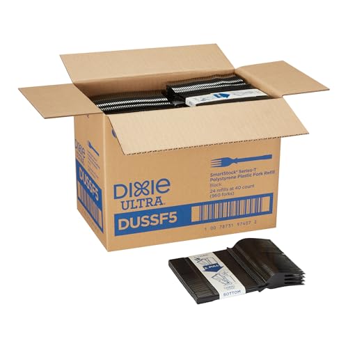 Image of Dixie Ultra DUSSF5 Polystyrene Fork Refill, Black, 960 /Carton