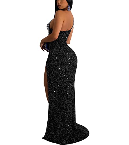 Image of Nagfar Women Rhinestone Sequin Birthday Party Sexy New Year Formal Dress