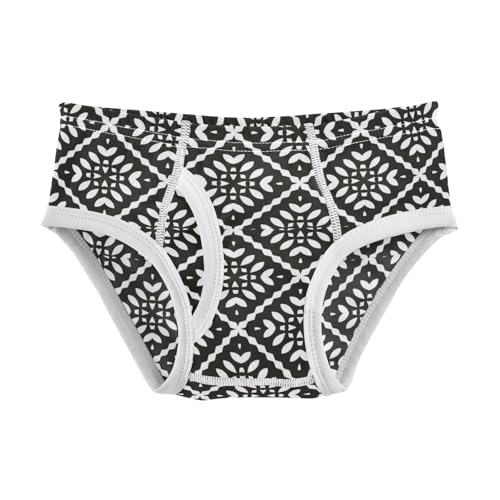 Boys' Exclusive Briefs Toddler Underwear 95% Combed Cotton Boxerbriefs 2T Black and White Geometric 43