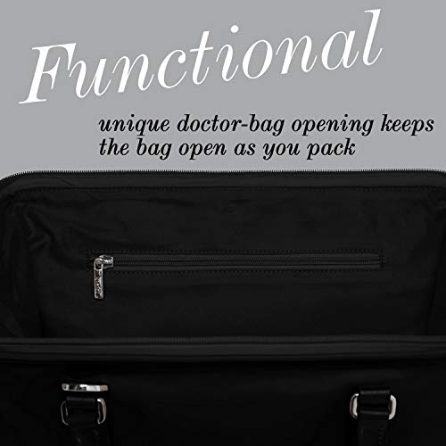 Lipault - Lady Plume Weekend Bag - Top Handle Shoulder Overnight Travel Duffel Luggage for Women - Black