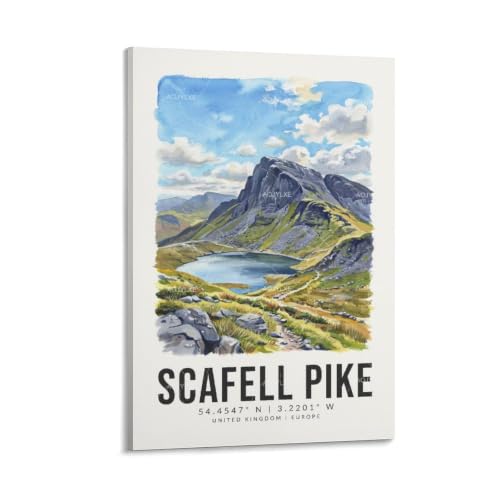 Poster aquarelle Scafell Pike par AOJYLXE - Déco vintage 30x45 cm
