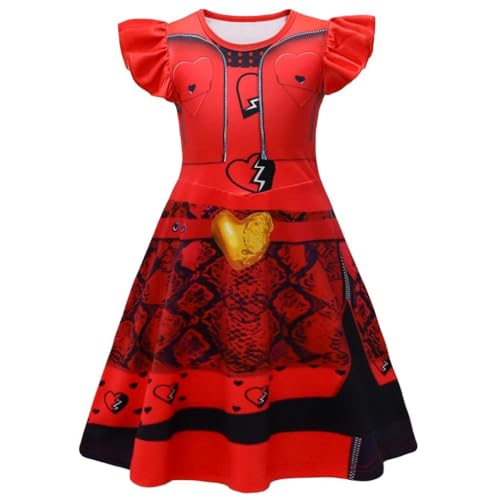 Lito Angels Disfraz Vestido de Princesa Red Ropa de Carnaval Fiesta para Niñas Talla 5-6 años, Rojo