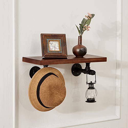 Ycco Pipe Shelf Bracket Industrial Diy L Pipe Wall Bracket For 8 Inch Wood Floating Shelf Vintage Look Rustic Home Pipe Decor 6 Packs, Included Accessories #TOP2