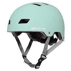 Sawyer Bikes - Casco Deportivo Ajustable (Mint, M): VARIEDAD DE TALLAS: disponible en tres tamaños, S (51-54cm), talla M (55-58cm) y talla L (59-61cm). La talla S es infantil (hasta los 8 años) y las talla M y L para adolescentes/adultos, mejor medir la cabeza para elegir la talla correcta. Si fuera n...