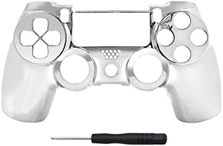 PS4 Controller Shell Cover PS4 Controller Skin Cover Silver Replacement Housing Front Shell Case Cover Compatible for PlayStation 4 PS4 Controller (Silver)