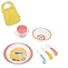 BADABULLE Coffret Repas pour enfant Yummy Corail - Assiette, bol, tasse, couverts à bout rond et bavoir