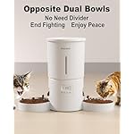 Dual Automatic Cat Feeder 2 Cats,6 Meals/Day,12 Portions/Meal,4.2L Dual Power Double Bowls Feeder,Dry Food Auto Pet Dispenser,10S Voice Record,Flexible Schedule Timer(White,Stainless Dual Bowls) - Image 5
