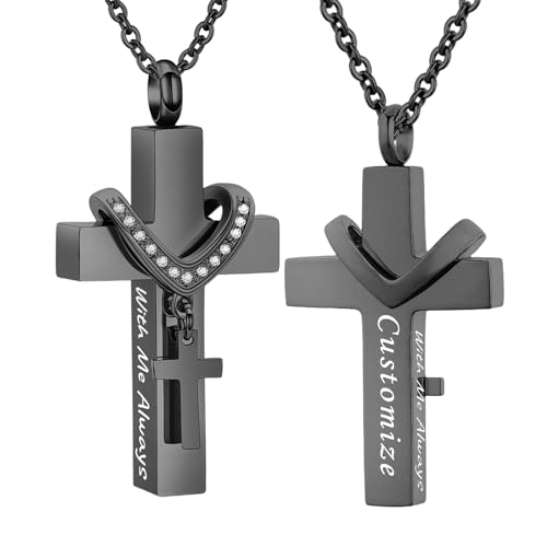 Bijoux de crémation pour cendres, collier croix avec moi toujours