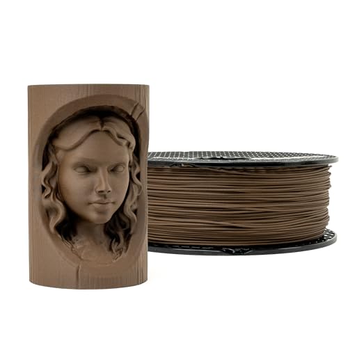 Prusament Filamento prémium para impresora 3D, relleno de madera, color marrón chocolate, 1,75 mm, carrete de 1 kg, compuesto de fibra de madera, aspecto de madera auténtica, ideal para diseños e