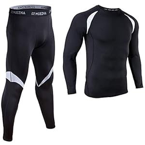 Muezna Men’s Long Johns Thermal Underwear Set, Top and Bottom Underwear Base Layer Soft Fleece Lined