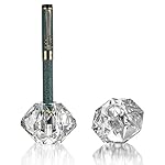 QFkris 2-Packs Crystal Fountain Pen Stand Glass Feather Pen Holder Crystal Pen & Pencil Holder Base for Office Desk Desktop Decoration Toothbrush Stand Gift for Students Teachers(2.2inch)