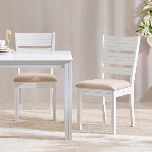 Image of Home Centre 6 Seater Montoya Engineered Wood Dining Set with 4 Chairs and 1 Bench | Engineered Wood Dining Table Sets for Dining Room|(White) 1 Year Warranty