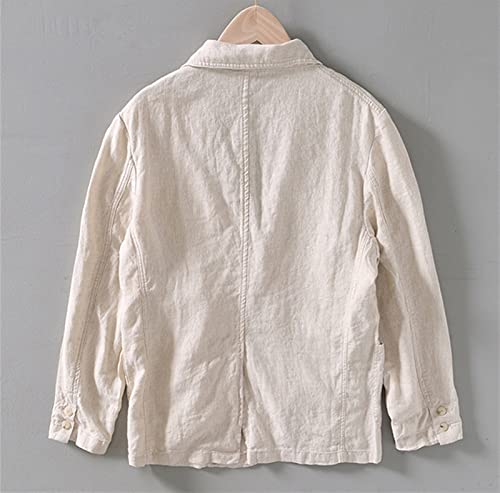 Men's Linen Blazer Lightweight Suit Jackets Two Buttons Casual Sport Coat3