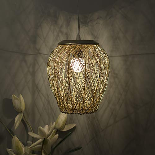 Homesake Hanging Golden Steel Wire Mesh Pendant, Hanging Light, lamp