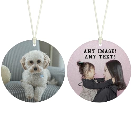 Custom Image | Multiple Shapes | Add Your Own Scent | Personalised REUSABLE Double Sided Car Air Freshener Gift