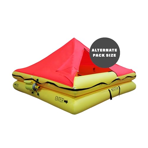 Bote salva-vidas TSO para 6 pessoas com kit de equipamento de sobrevivência FAR 91