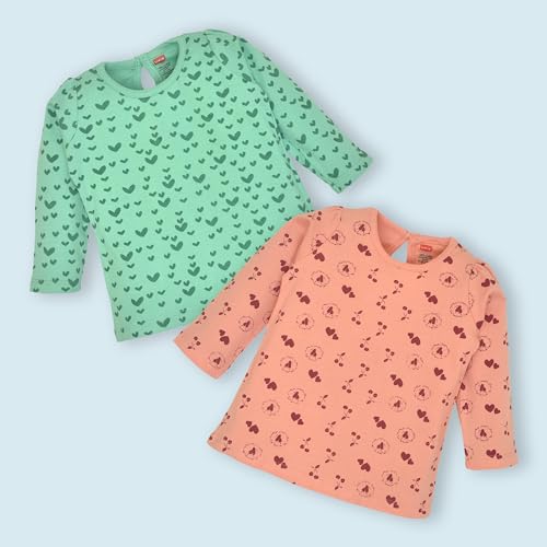 Image of LuvLap Baby Girls 100% Cotton Full Sleeve Girls Top Pack of 4