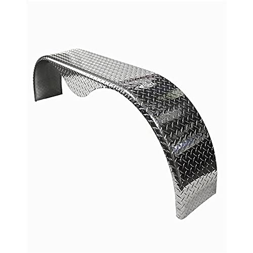 72x9 Aluminum Tread Plate Trailer Fenders - Tandem Axle Teardrop - One Piece
