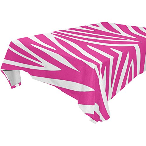 Lorvies Rectangle Pink Zebra Print Tablecloth For Wedding Party Holidays Washable Polyester Table Cloth Cover, 54 X 54 Inch #TOP5