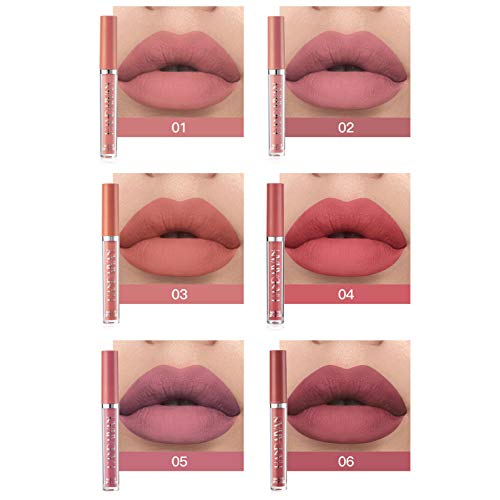 6 Colours Velvet Matte Non-Stick Lip Gloss Makeup Kit with Gift Box, BEEXY Long Lasting Waterproof Liquid Lipstick Set Lip Cosmetics (Color B) - Image 4