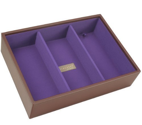 Medio Marrone Viola Stacker Portagioie Vassoio - 3...