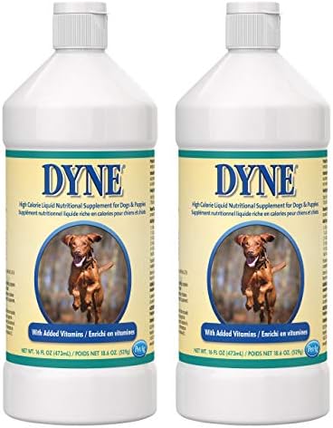 PetAg Dyne High Calorie Liquid Nutritional Supplement for Dogs and Puppies - with Multivitamins for Recovery and Nursing - Vanilla Flavor - 2 Pack of 16 fl oz Bottles
