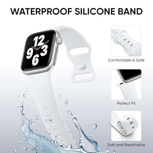 Silicone Band Compatible with Apple Watch Bands for Women 40mm 44mm 45mm 46mm 38mm 41mm 42mm 49mm Ultra Men, Sport Strap for iWatch Bands Series 10 9 8 7 6 5 4 3 SE