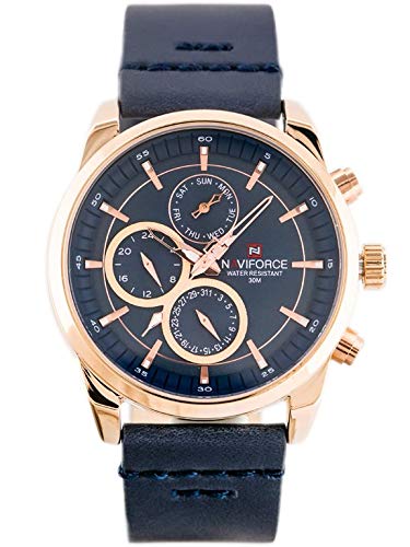 Montre-bracelet Naviforce NF9148, l'excellence du quartz analogique et du cuir véritable