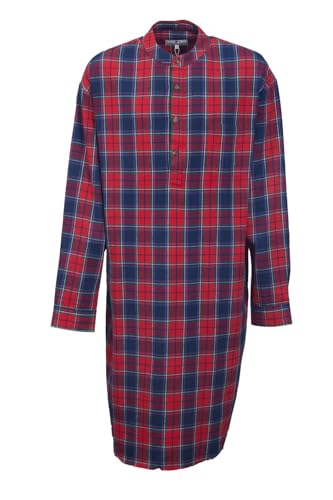 Ireland Men's Genuine Irish Cotton Flannel Nightshirt (X-Large, Eskra Maroon)